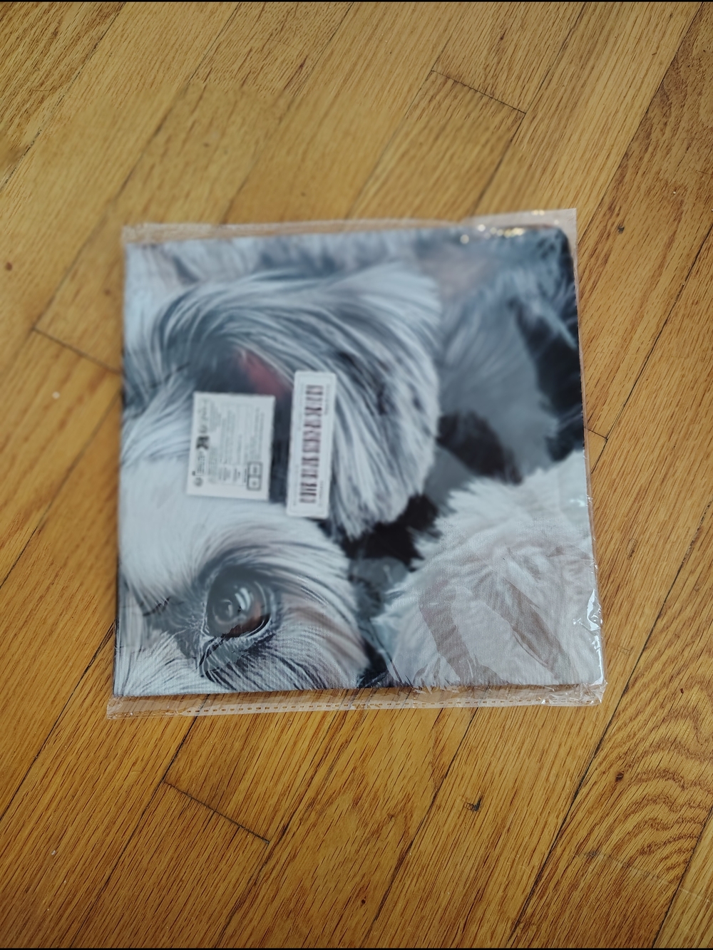 Gray & White Dog Face Decorative Throw Pillow Cover - Pet-Themed Accent